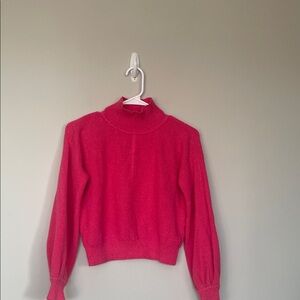 Lovers + Friends Vibrant Pink Turtleneck Sweater